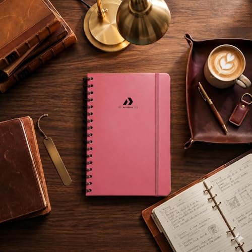 Nextnoid A5 Lined Spiral Notebook - 170 Pages, College Ruled, Blush Pink