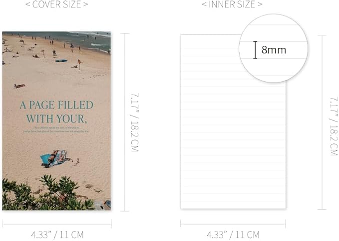 Monolike Capture The Life PVC Handy Notebook, Beach - Exposed Binding, PVC cover, Academic, Journal, Diary, 160pages