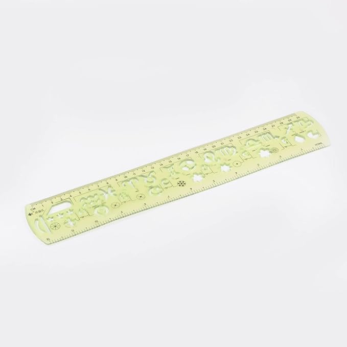 HARFINGTON Unbreakable Flexible Rulers 30cm/12 Double Scale Shatterproof Folding Plastic Ruler for Classrooms Home Office, Light Green