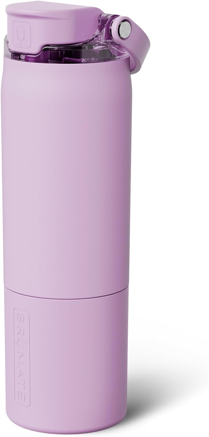BrüMate Rise 25oz Water Bottle With 100% Leakproof Covered Silicone Straw | Insulated Stainless Steel Water Bottle | Cup-Holder Friendly | Fast Flow | Soft Sip Silicone Spout | BPA-Free (Lavender)