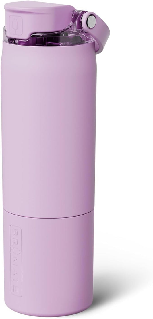 BrüMate Rise 25oz Water Bottle With 100% Leakproof Covered Silicone Straw | Insulated Stainless Steel Water Bottle | Cup-Holder Friendly | Fast Flow | Soft Sip Silicone Spout | BPA-Free (Lavender)