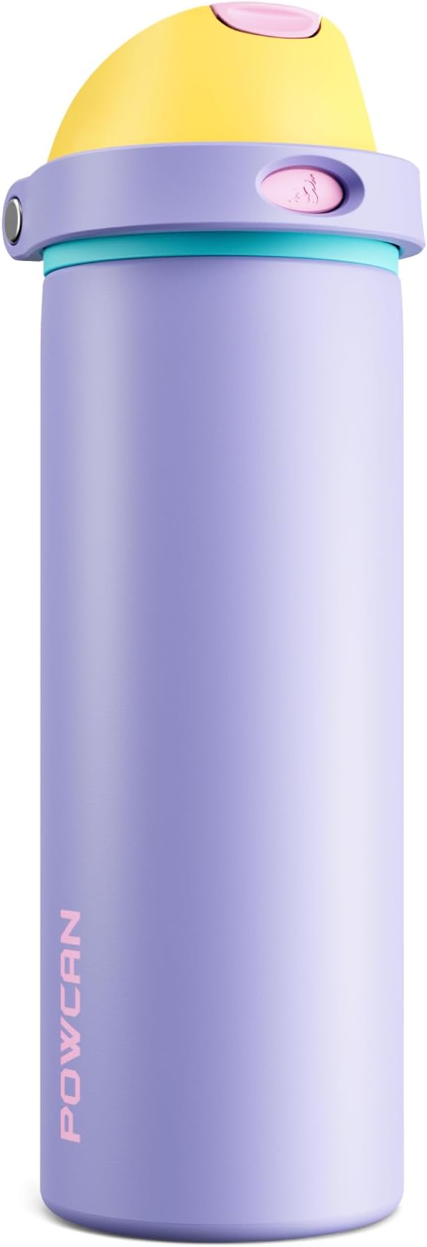 POWCAN 24 oz Insulated Water Bottle: 2-in-1 Push-Button Spout & Quick-Flip Straw, Leakproof, Cold 24Hrs, Fits Car Cup Holder, Metal Sports Water Bottle, Gift for Women, Girls, Daughter (Tangled Shine)