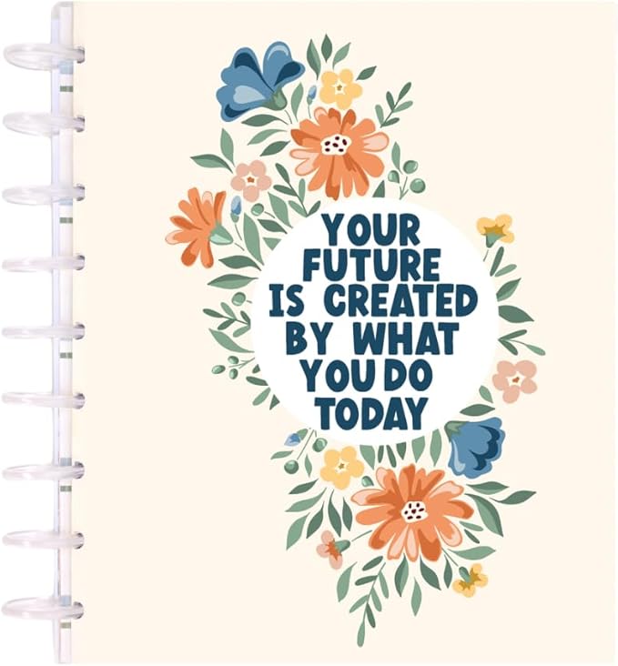 kellofaplan Floral Student Planner (Undated), Disc-Bound, Weekly Planning Pages, Assignment Tracker, Colorful Monthly Tabs for Middle School, High School, College Students