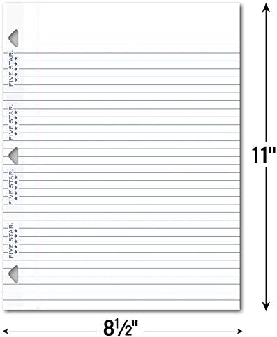 Five Star Filler Paper, College Ruled, Reinforced, Loose Leaf Paper, 11 x 8.5", 100 Sheets/Pack Pack Of 3, 17010