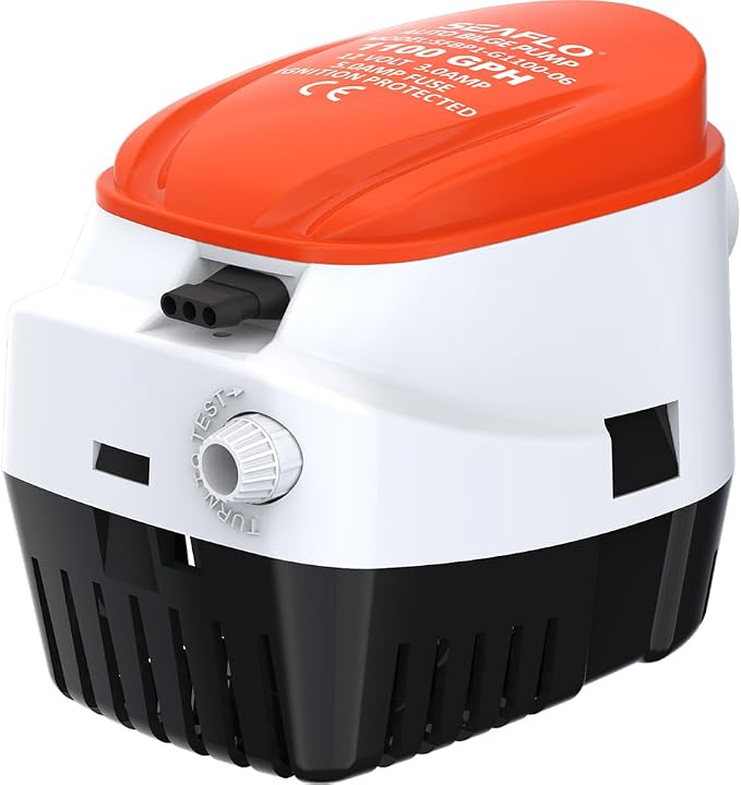 SEAFLO 06 Series Automatic Submersible Bilge Pump - 1100 GPH, 12V, 1-1/8"" Outlet, 4-Year Warranty! Built-In Float Switch, Snap-Off Strainer, Compact for Marine Boat Yacht, CE & Rohs Certified