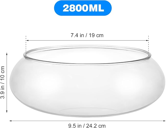 Milisten Flower Vase Bowl, Wide Mouth Round Vase, Succulent Planter, Hydroponic Planter, Floral Container, Globe Fish Bowl Table Centerpiece, Plastic