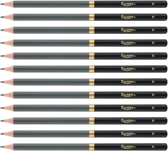 Cezanne Graphite Drawing Pencils Set - H, Set of 12 Break-Resistant Graphite Lead, Easy-to-Sharpen Sketch Pencils, Master Artist Quality Graphite Pencils for Technical and Artistic Drawing