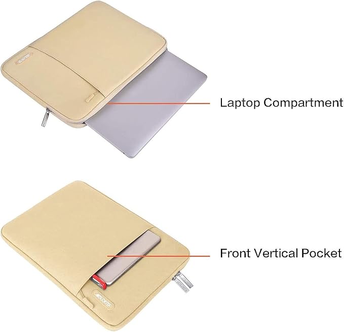 MOSISO Laptop Case 13 inch, Laptop Sleeve Compatible with MacBook Neo/Air/Pro 13 inch with A18/M5/M4/M3/M2/M1 Chip 2026-2016, Polyester Vertical Computer Sleeve Bag with Pocket, Camel