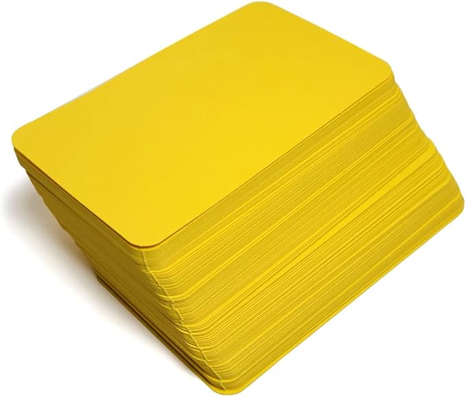 PPAPPAPPIYO 3.5x2 rounded corner index cards180gsm Thick Cardstock, Blank Colored Flash Cards for Study, Notes, Business Cards & Labels, Small Notecards 100 Pack (yellow)