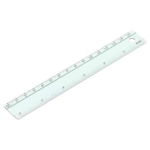 PATIKIL Metal Ruler 6 Inch/15cm, 1 Pcs Aluminum Straight Edge Ruler, Dual Scale Measuring Tool with Inch/Centimeter Scales & Hole for Math Office Drawing Engineering Home, Green