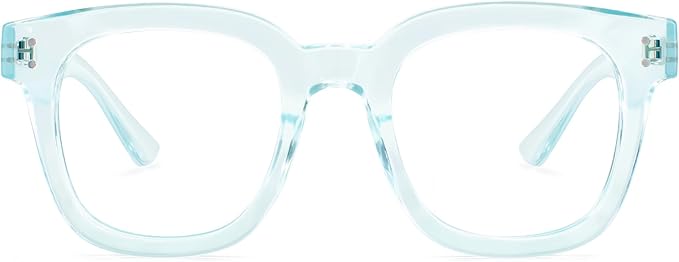 Madison Avenue Oversized Blue Light Blocking Glasses for Women Fashion Blue Light Blockers Anti Eyestrain & UV Protection Computer Eyeglasses (Light Blue)