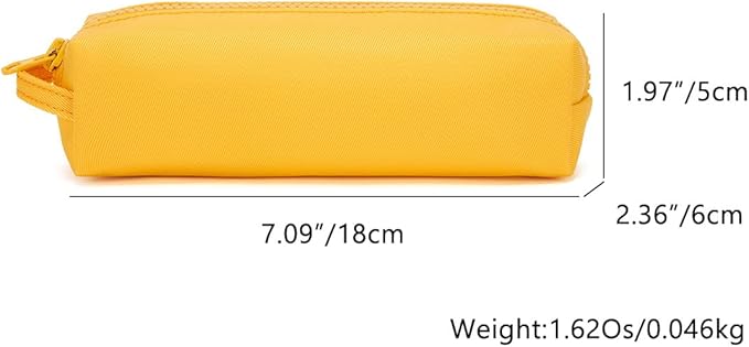 Pencil Case Soft School Pencil Pouch Bag for Easy Carry Stylish and Durable (Yellow)