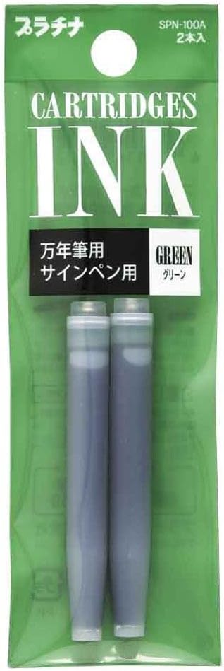 Platinum Preppy Marker & Fountain Pen Refill Cartridge - Green Ink - Set of 2, 4280419