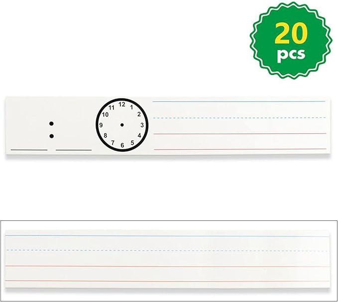 TOOYFUL 20x Daily Schedule Chart Card, Dry Card, Blank Sentence Strips for Teaching Supplies Classroom Learning Material Nursery Room Activity