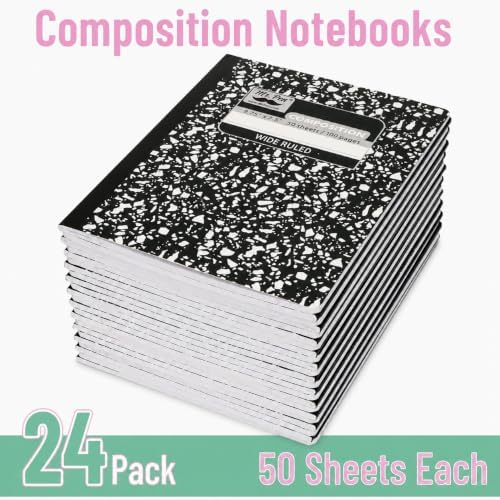 Mr. Pen- Composition Notebooks Bulk, 24 Pack, 50 Sheets, 9.75" x 7.5"