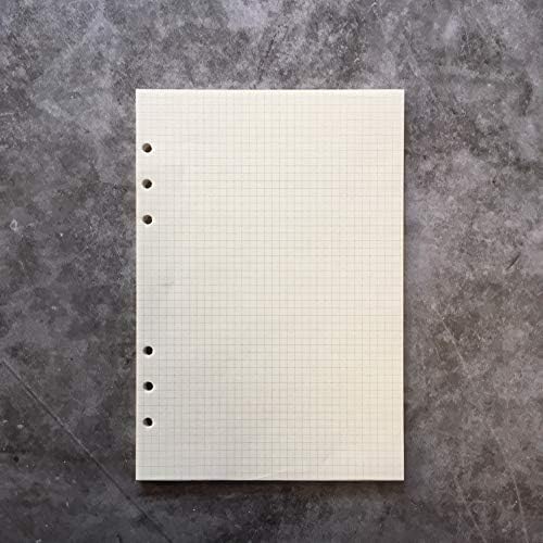Zelten Refills/Loose Leaves for A5 Cover Ring Binder/Personal Organizer/Planner(A5 6 Holes, Paper Grid Graph 2 Pack)