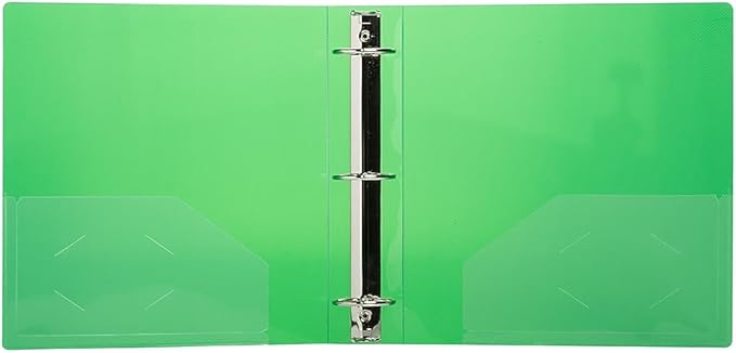 JAM PAPER Plastic 2 inch Binder - Green 3 Ring Binder - Sold Individually