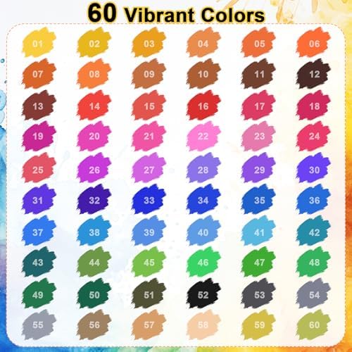 Dual Markers Brush Pens, Art Brush Coloring Markers for Adult Coloring Books, 60 Colors Pens for Teens, Double Tip Colored Pen for Journaling Note taking Planner Lettering Calligraphy Drawing