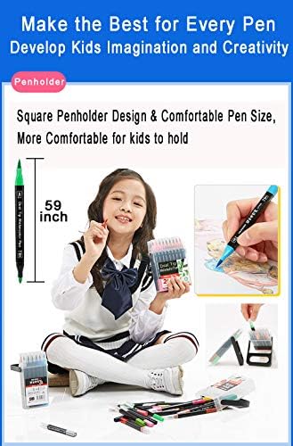 Dual Tip Markers for Kids, Washable Markers Set(36 Colours)