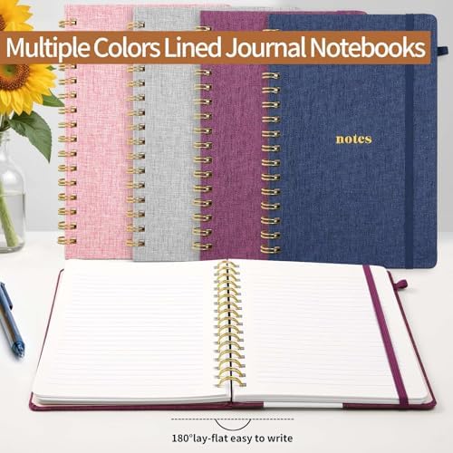 A5 Lined Journal Notebook, Fabric Hardcover, 3 Pack