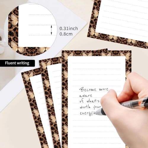 2 Pack Lined Sticky Notes 4x6 in, Cute Self-Stick Notepads with Lines, Large Memo Pads Strong Adhesive for Office, Home Cute Boho Butterfly