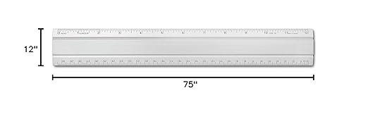 Alumicolor Aluminum Office Ruler, 12IN, Silver