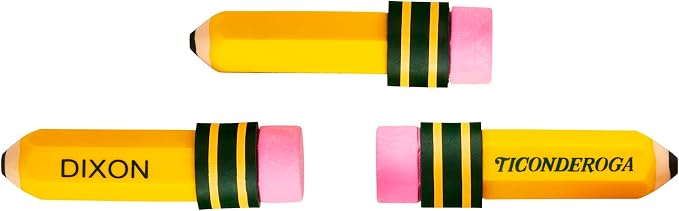 TICONDEROGA Erasers, Pencil Shaped, Yellow (38936) (Pack of 432)