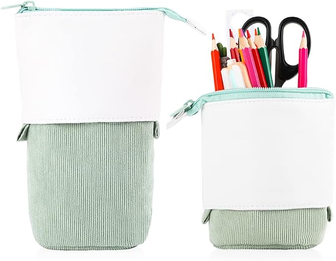 Oyachic Stand up Pencil Case Standing Pencil Holder Transformer Pencil Pouch Telescopic Pen Bag Cute Makeup Bag Cosmetic Organizer Bag Box for Women