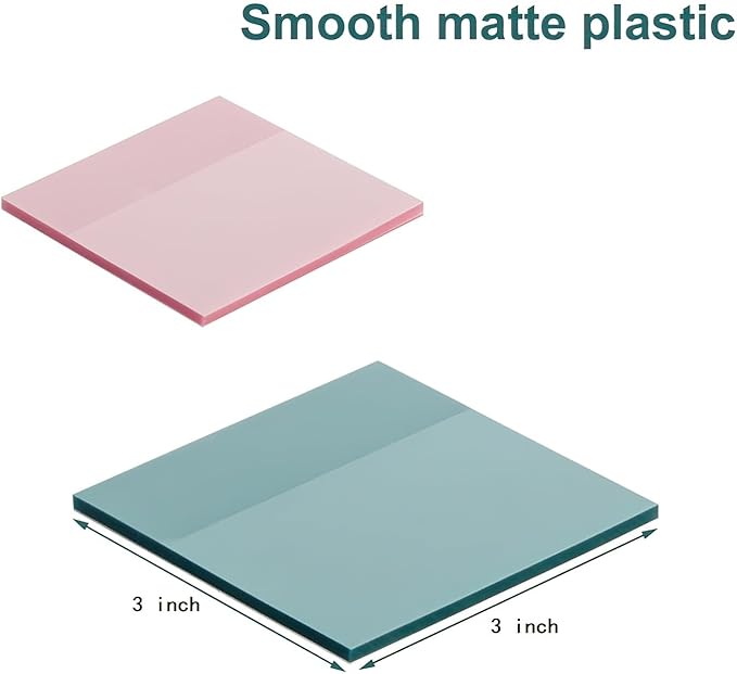 Transparent Sticky Notes,6 Pack 3x3 in，Clear Sticky Notes，Self-Adhesive Waterproof Translucent ，Clear Notes， for Bible,School, Office (Pink + Blue, 3 * 3 Inch)