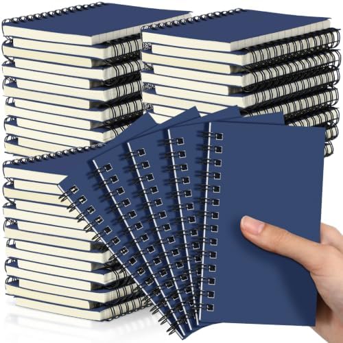 Jutom 54 Pcs Small Spiral Notebook Memo Pad 3x5, Dark Blue