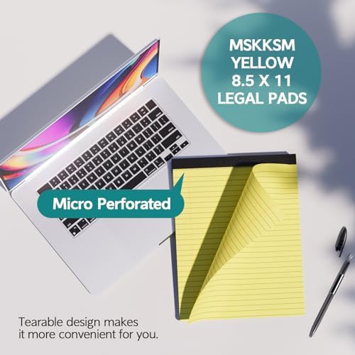 Legal Pads 8.5 x 11, 6 Pack Yellow Wide Ruled Note Pads 8.5 x 11 Pads