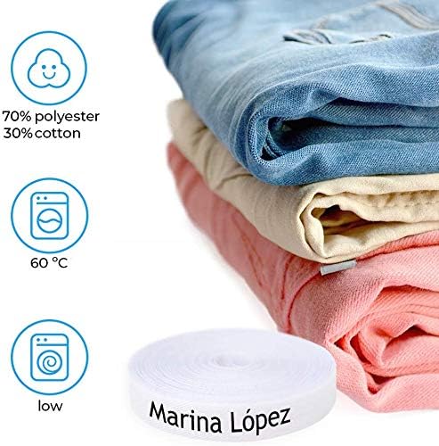 Iron On Name Tags for Clothes: Customizable Fabric Labels, Safe for Kids' School Uniforms, Baby Clothing (36-Pack)