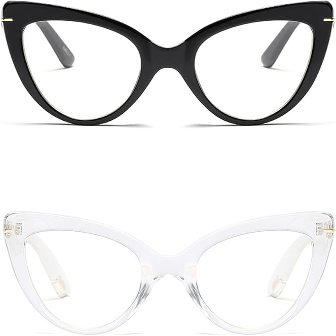 Cat Eye Reading Glasses for Women,Fashion Oversized Ladies Readers(2 Mixed Color,1.25)