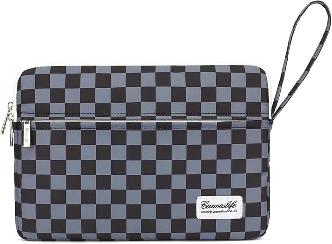 Canvaslife Laptop Sleeve Case Cover with Pocket for MacBook Pro 14 inch and 14 inch-14.4 inch HP, Lenovo, Dell, ASUS, Acer Notebook Computer (Black Checker)