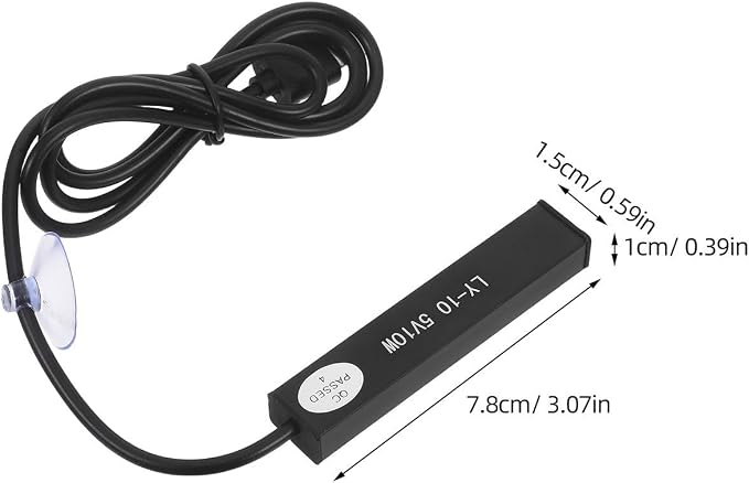 COHEALI Mini Aquarium Heater Small Tank Heater for Betta Fish and Aquatic Turtles 10w USB Abs Material Space Saving Design for 2-5l Turtle Aquariums and Small Betta Fish Tank Setups