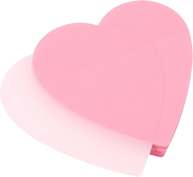 150 Sheets Heart Shaped Transparent Sticky Notes Waterproof Heart Sticky Notes 2.8'' Self-Stick Book Tabs PET Markers Sticky Notes Pad for Office School Home(3 Pack)