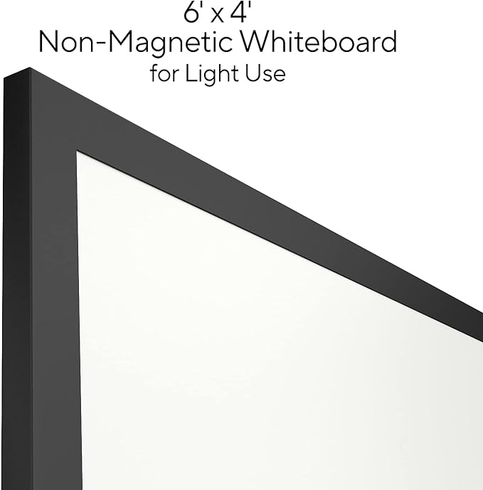 TRU RED™ Melamine Dry Erase Board, Black Frame, 6' x 4'