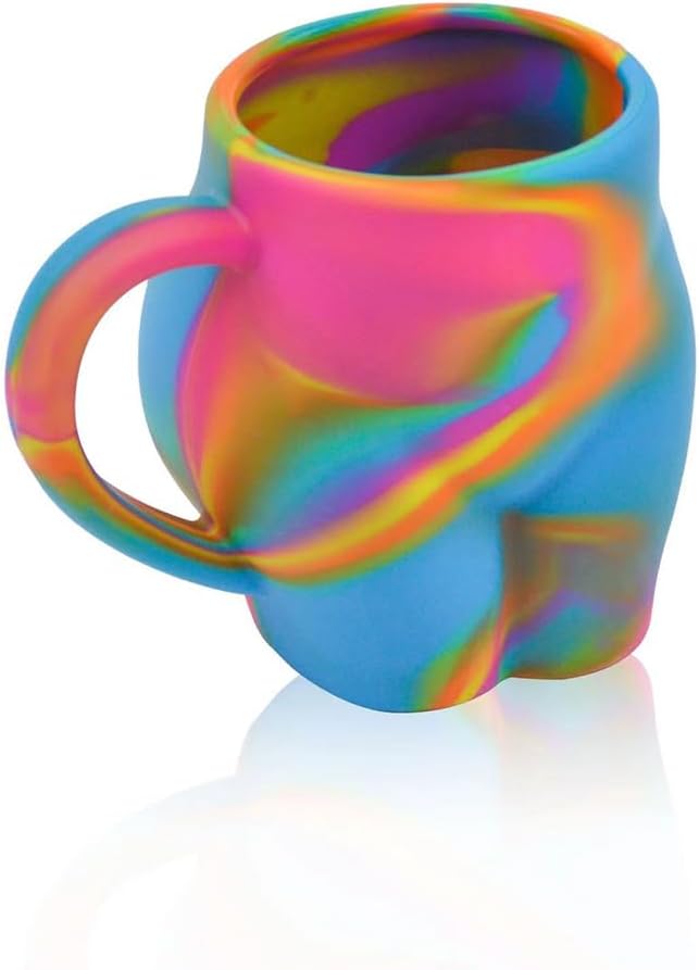 Coffee Mug 360ml:Hippie Hops - Silicone Handled Unbreakable Cups, Hot/Cold Drinks, Dishwasher-Microwave-Freezer-Oven Safe (Camouflage)