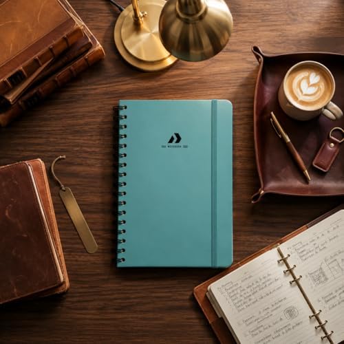 Nextnoid A5 Lined Spiral Notebook - 170 Pages, College Ruled, Turquoise