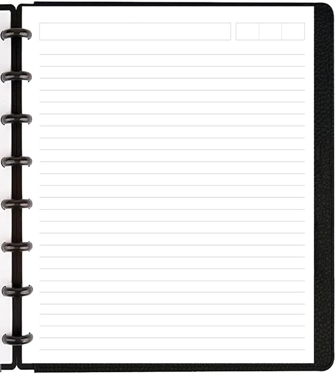 (2 Pack) A5 TUL Discbound Lined Refill Paper, 8 Disc Hole Punched Ruled Filler Paper, Junior Size, 200Sheets / 400Pages, 100gsm, 5.8 X 8.3 In