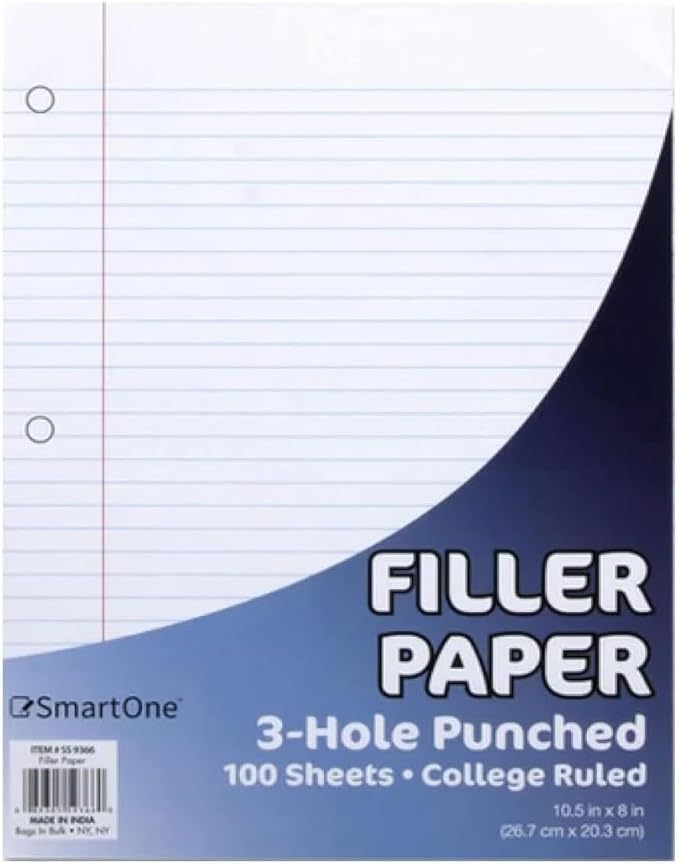 Trail Maker (2,000 Pack) Bulk Pallet Loose Leaf Paper College Ruled, 8 x 10-1/2 Inch College Ruled Paper, 3 Hole Punch, Filler Notebook Paper for 3 Ring Binders, (200,000 sheets total)