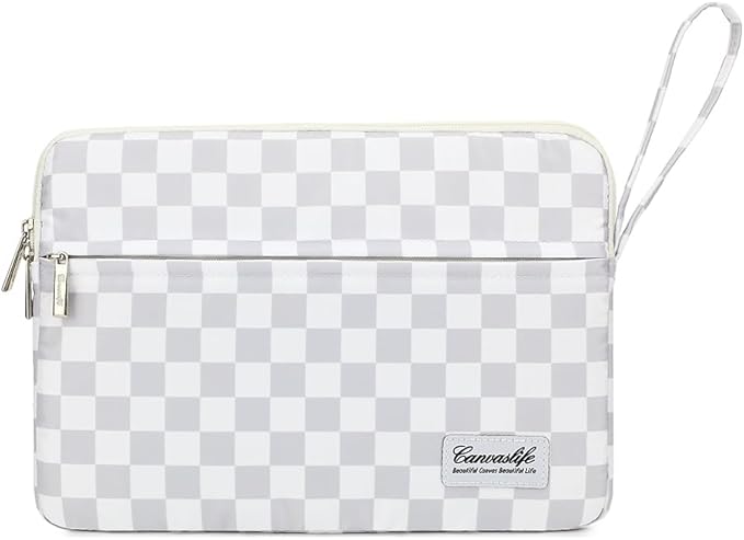Canvaslife 13.3-Inch Laptop Case, Shockproof, Waterproof and Protective Travel Sleeve Compatible with MacBook Air, MacBook Pro, HP, Lenovo, Dell Inspiron 13-13.3-Inch Laptops (Grey Checker)