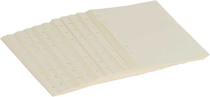 A6 Blank Refill Paper 6 Hole Punched Filler Paper Refills for A6 Loose Leaf Notebook Travel Journal Personal Diary Planner Binder, 80 Sheet, 160 Page, 4.1 Inches x 6.5 Inches