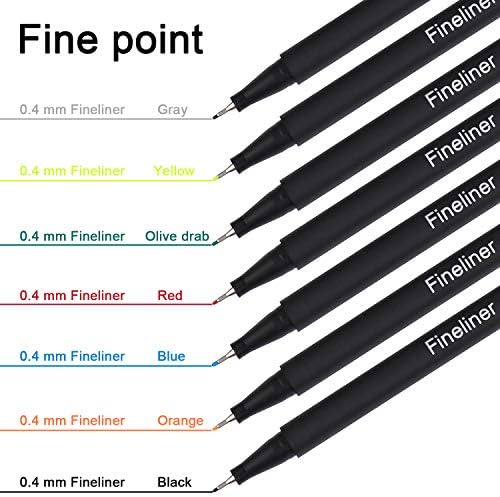 Dyvicl Journal Planner Pens Colored Pens, 24 Colors 0.4mm Fineliner Pen Set Fine Point Markers Drawing Pens for Journaling, Note Taking, Calendar, Adult Coloring, Scrapbooking