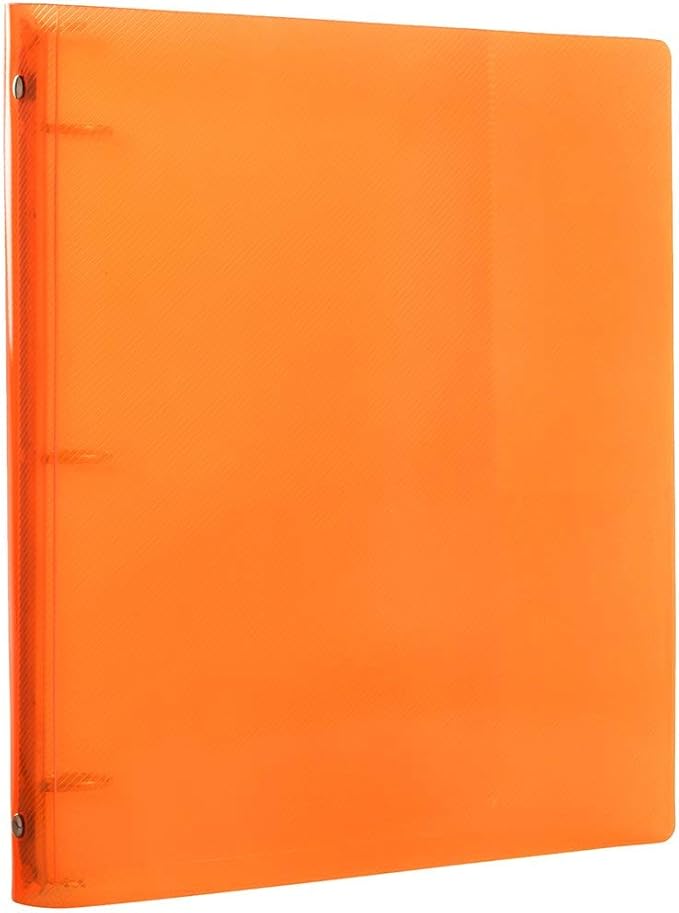 JAM Paper Plastic 1 inch Binder - Orange 3 Ring Binder - Sold Individually