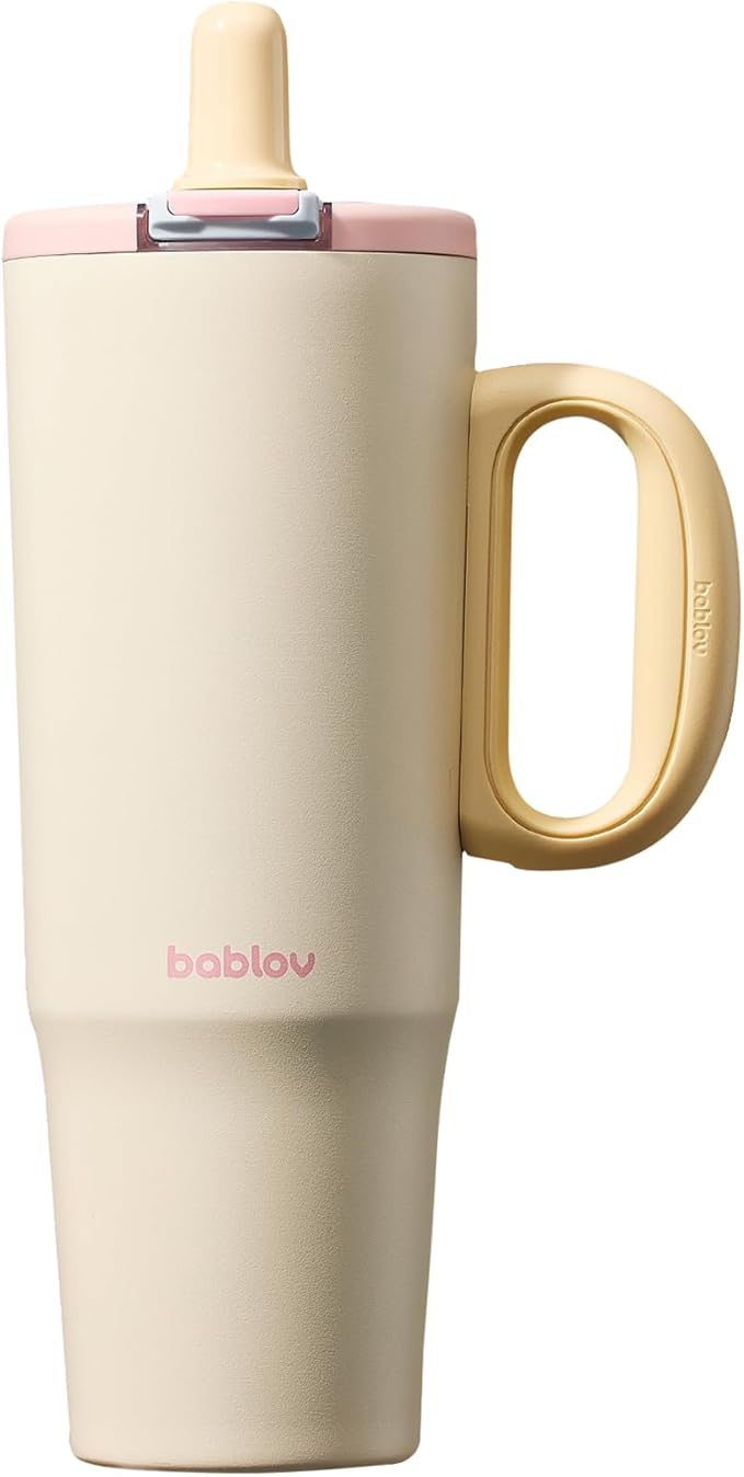 BABLOV 316L Stainless Steel Tumbler with Lid and Straw，40 oz Insulated Coffee Tumbler with Handle for Tea,Cold Hot Beverages at Home Office or on the Go Travel Mugs