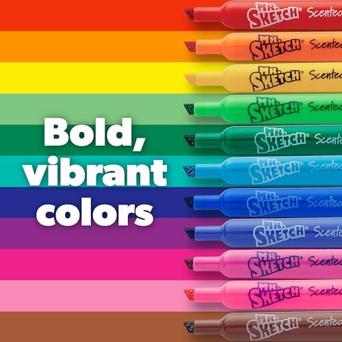 Mr. Sketch Scented Markers, Chisel Tip, Assorted Colors, 8 Count - Fun for Kids, Coloring, Spark Creativity, Arts & Crafts