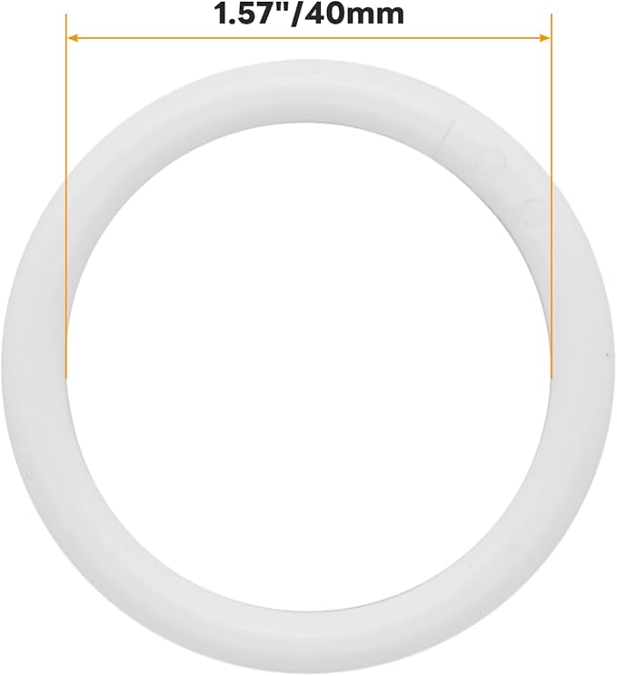 120 Pcs 1-1/2 Inch Plastic Binder Rings, Loose Leaf Binder Book Rings, Black Index Card Rings Binder Clip Rings for Flash Cards, Key Rings, Index Cards, Paper (40mm, White)
