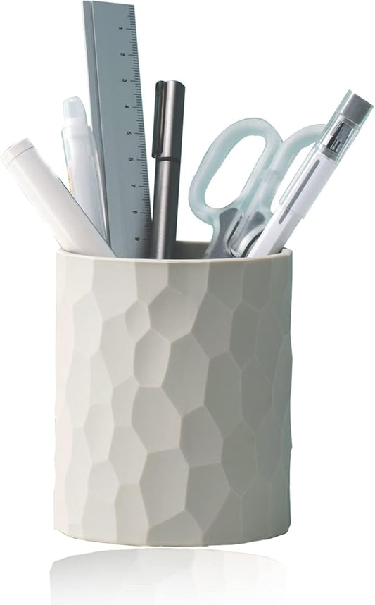 minimaliving Pen Holder,Nordic Style Silicone Waterproof Pencil Holder for Desk Simple&Modern Minimalist Makeup Organizer Multifunctional Office Supplies for Home,Kids and School(Light grey)