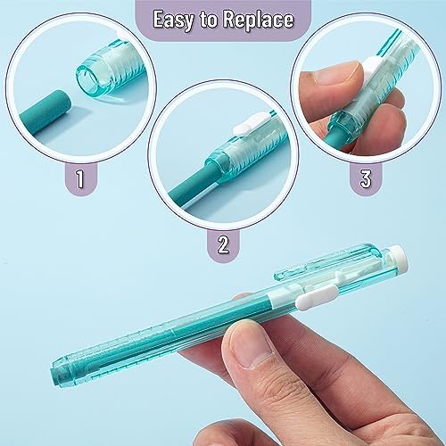 Mr. Pen- Retractable Mechanical Eraser Pens, 6 Pack, Vintage Colors | Latex-Free Precision Pencil Erasers for Artists, Students, Drawing, Sketching & Drafting